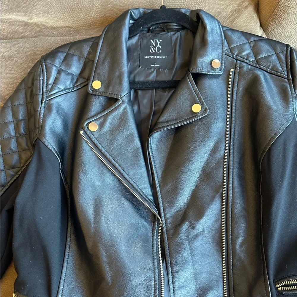 NY&Co quilted leather jacket - Picture 2 of 3